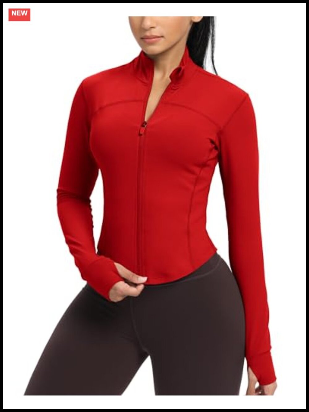 Women's Zip Up Athletic Jacket Lightweight Running with Thumb Holes